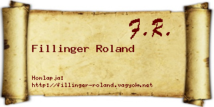 Fillinger Roland névjegykártya