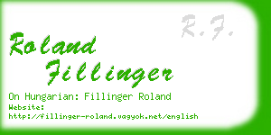 roland fillinger business card